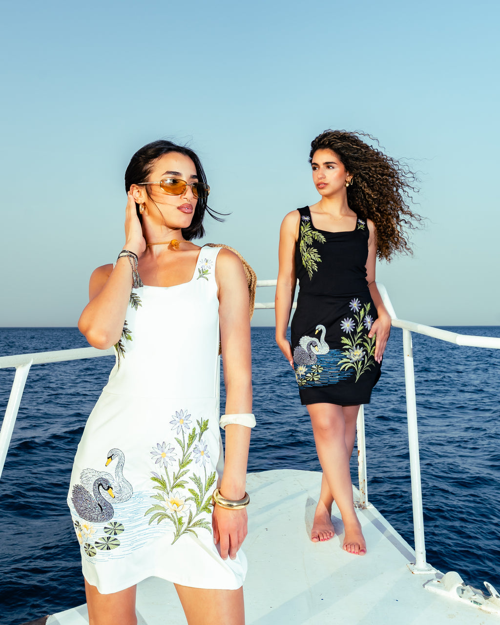 Black Swan Embroidered Swimdress - pre order 15 days